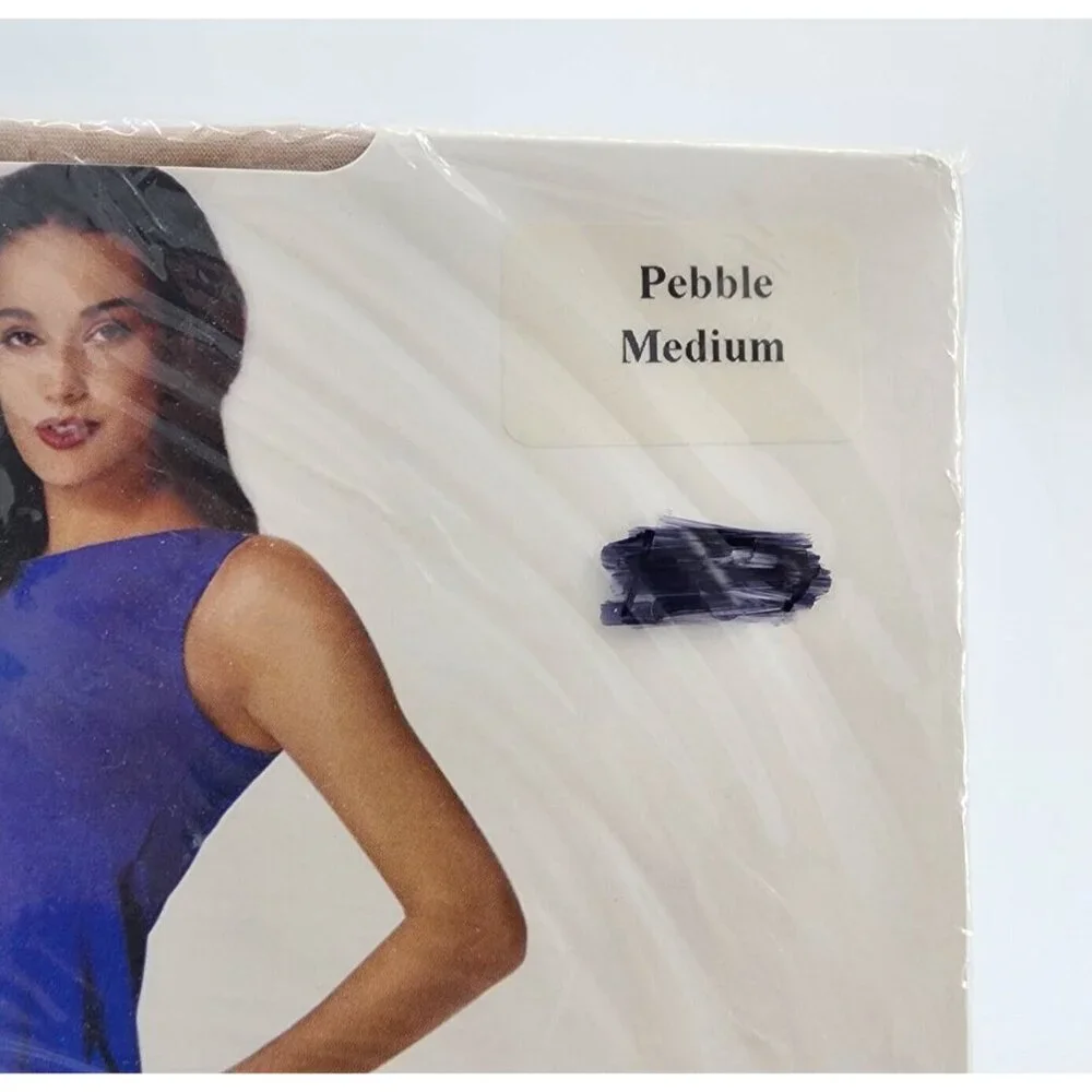 x2 European Luxury Collection Silky Smooth Bodyshaper Pantyhose Pebble Sz Medium